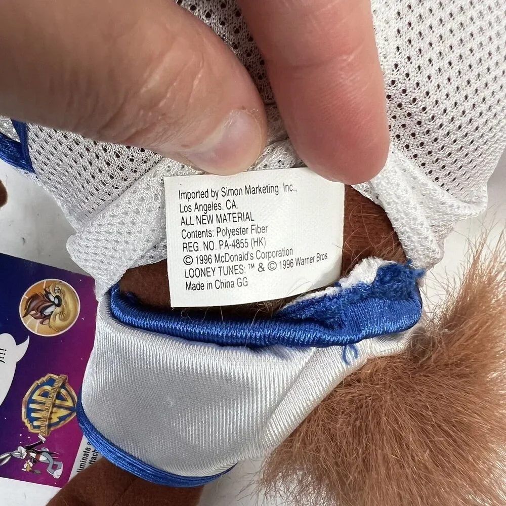 Vintage Space Jam 1996‎ Taz Plush McDonald's Toy Looney Tunes Tasmanian Devil